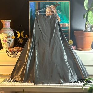 Y2K Ti Amo Chic Metallic Silver Maxi Skirt Size 9/10